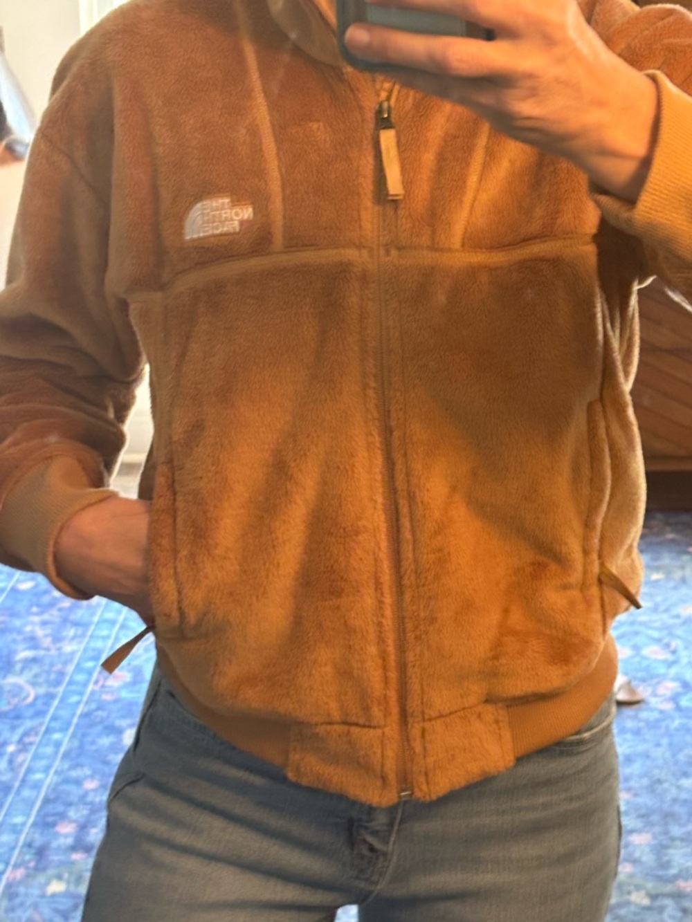 The North Face Women's Caramel Brown Plush Full-Zip Fleece Jacket